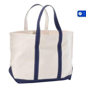 Canvas Tote with Navy Trim